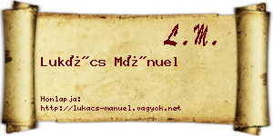 Lukács Mánuel névjegykártya